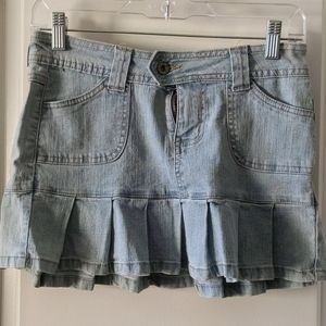 Angels Light Blue Denim Mini Ruffle Skirt Size 5